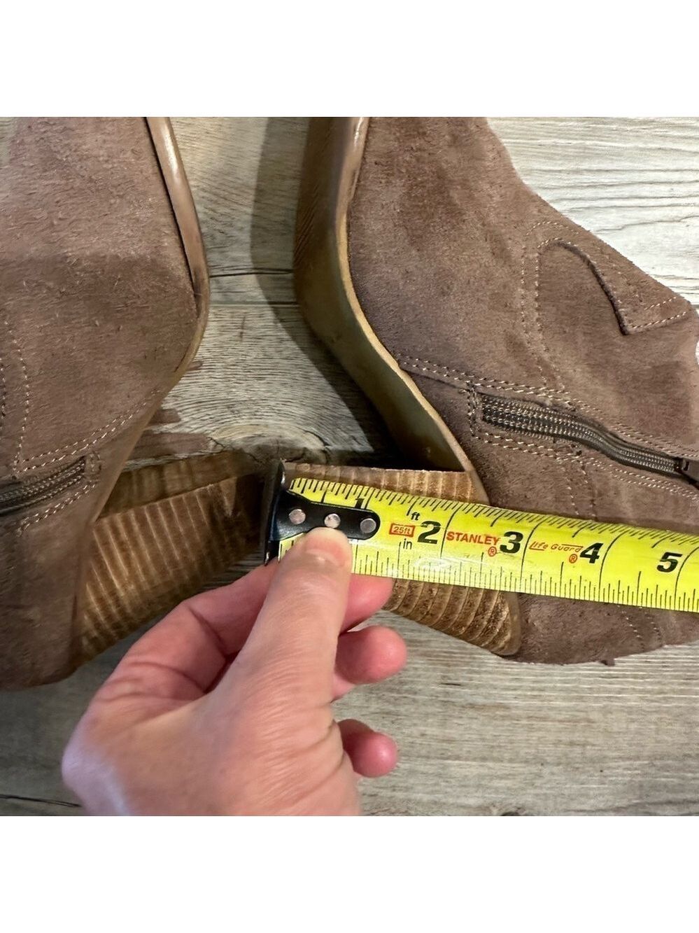 STEVE MADDEN Tan Fringed heeled ankle booties suede leather western size 7.5 - Picture 11 of 16